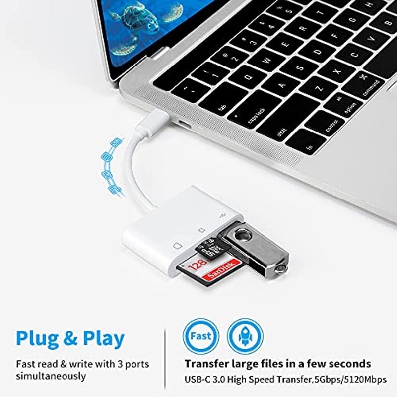 CNAGAIN USB C SD Đầu Đọc Thẻ, Type C Micro SD Đầu Đọc Thẻ TF Đầu Đọc Thẻ, 3 Trong 1 USB C Sang USB Camera Đầu Đọc Thẻ Nhớ Đầu Đọc Thẻ Cho HUAWEI Xiaomi Ipad Pro Và Hơn Thế Nữa