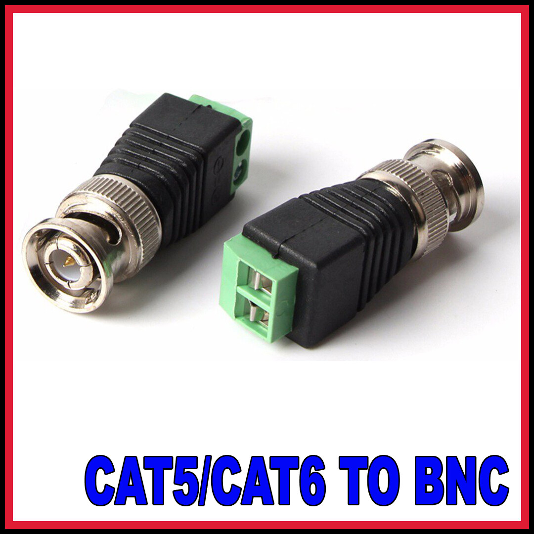 CAT5 CAT6 to BNC Coaxial Video Connector converter adaptor CCTV