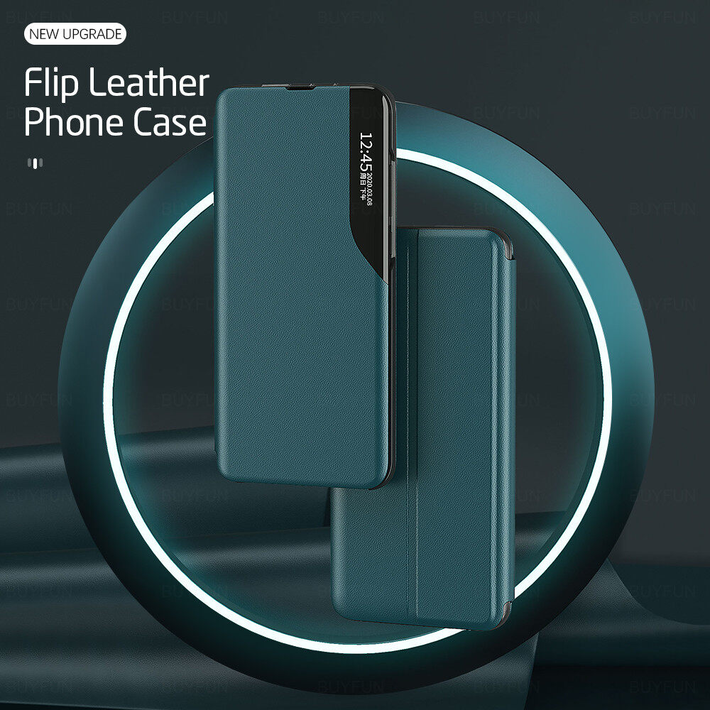 For Samsung S20 Ultra Leather Smart Window View Flip Covers Case For Samsung Galaxy S8 S9 S10 S20 Plus S20 FE 4G 5G Magnet Stand Coque Magnet Stand Coque For Samsung Galaxy Note 8 9 10 20 plus 20 ultra