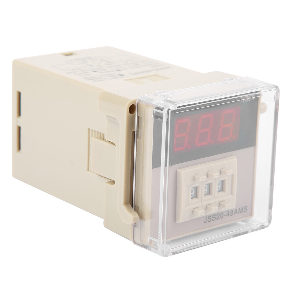JSS20-48AMS Power On Delay Timer Relay Digital Display 1-999S AC 220V
