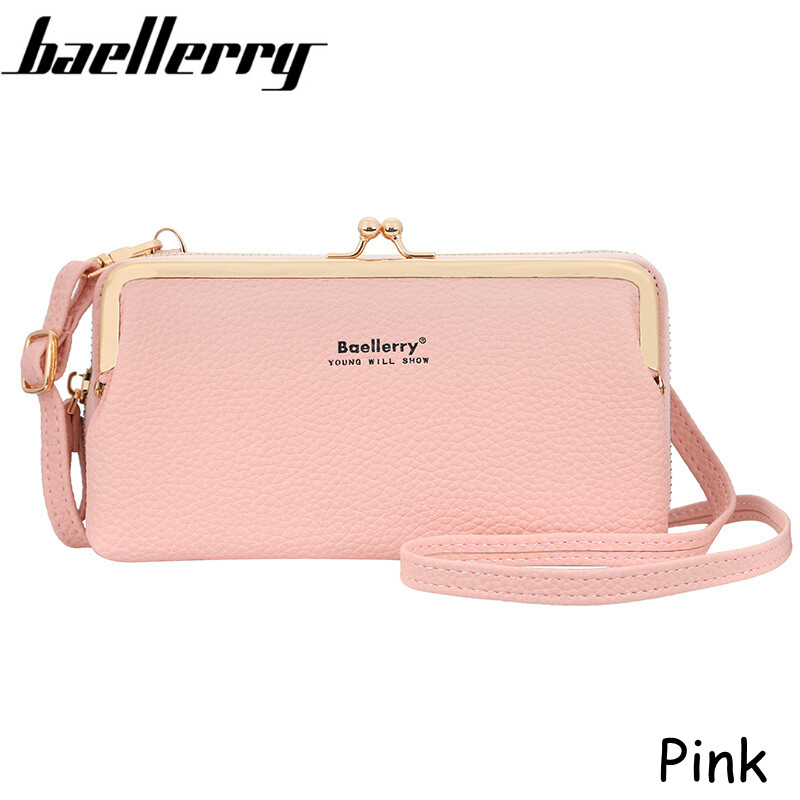 Baellerry new Korean lychee pattern large-capacity messenger bag fashion zipper horizontal wallet ladies shoulder bag