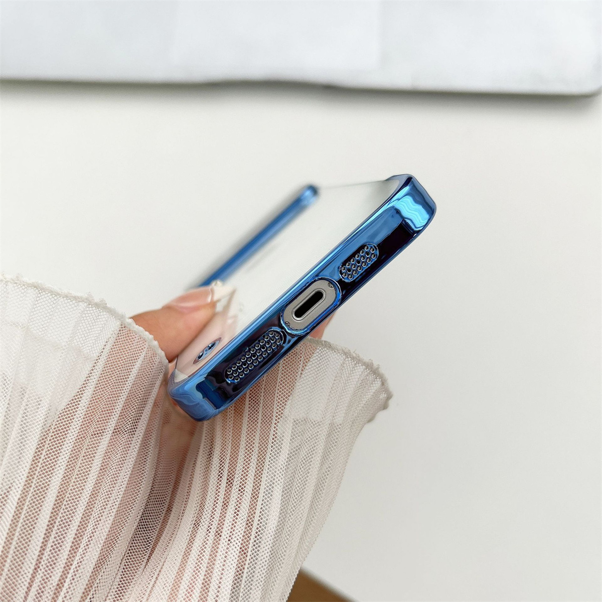 Luxury Boundless Plating Phone Case For iPhone 14 13 12 11 Pro Max 12 13 Pro 14 plus 11 Pro Max Hard PC Transparent Large Window Phone Case For iPhone 14 Pro Max