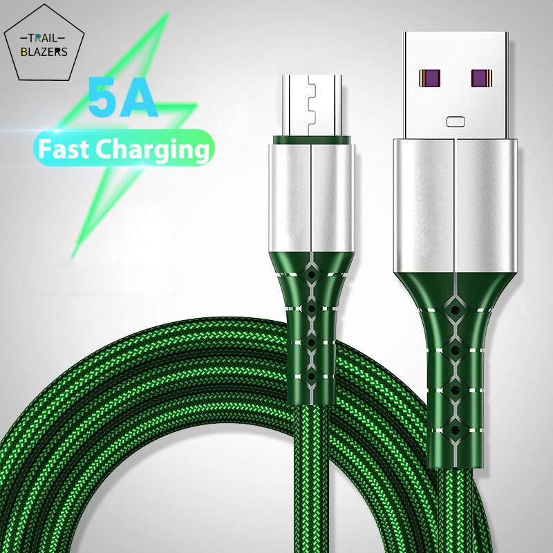 Cáp Dữ Liệu Nylon Loại C Sạc Nhanh 5A USB C Cho Xiaomi 11 Pro Huawei Dây Sạc Nhanh Micro USB Cáp Điện Thoại Cho Samsung