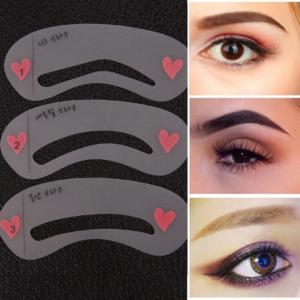 12 Style Fixable Eyebrow Stencil Professional Eyebrow Shaper Card Template Reusable Stickers Tool for Eye Brow Stamp
