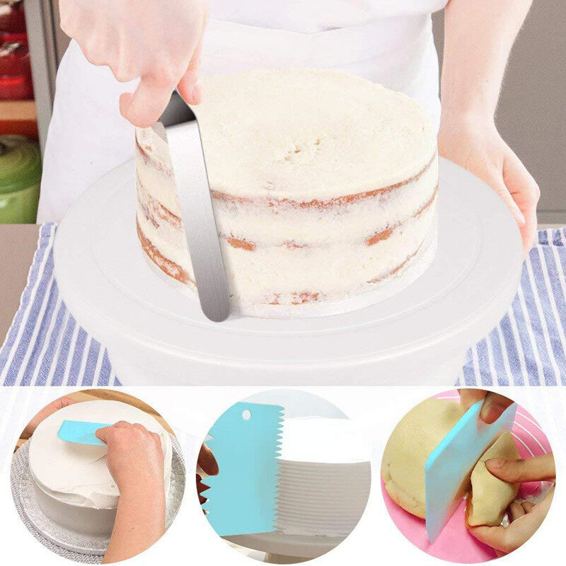 Bộ dụng cụ trang trí bánh bàn xoay 164 chi tiết, dụng cụ trang trí bánh chống trượt, Tự làm bánh
