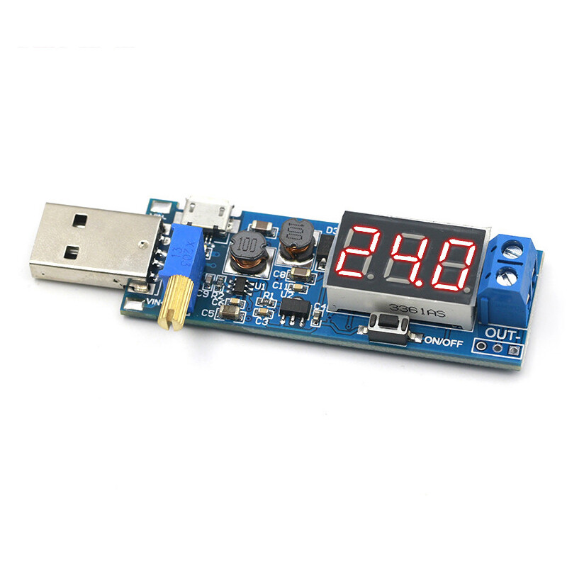 DC-DC Mô-đun Cấp Nguồn Lên/Xuống USB 5V Đến 3.5V / 12V Bộ Chuyển Đổi Tăng Tốc Có Thể Điều Chỉnh Ra DC 1.2V-24V