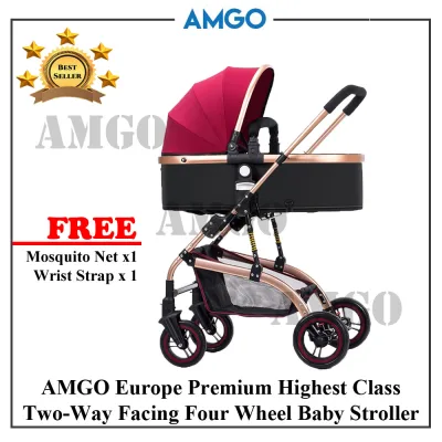 AMGO Europe Premium Highest Class Two-Way Four Wheels Baby Stroller