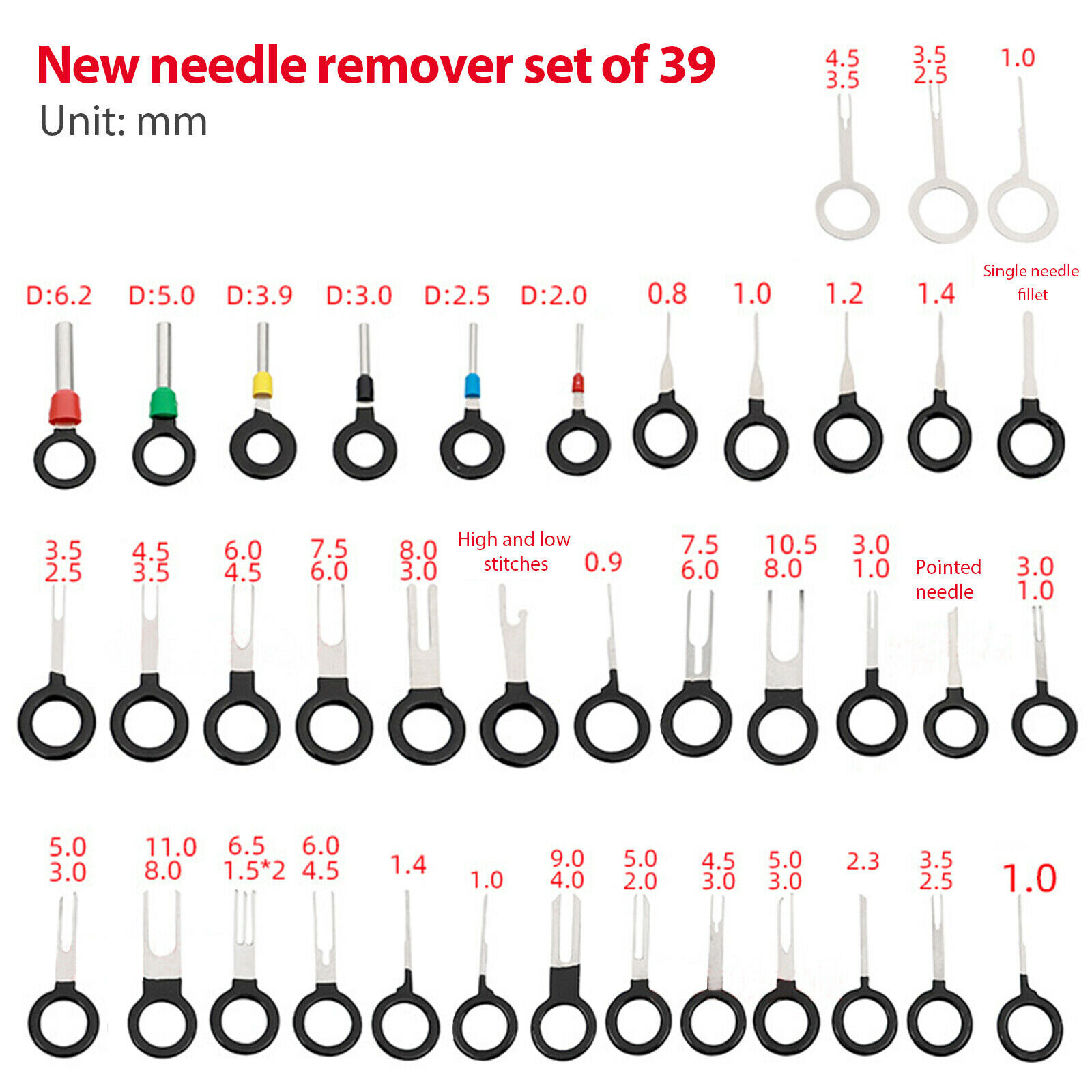 KKmoon 39Pcs Wire Terminal Removal Tool Car Electrical Wiring Crimp Connector Pin Kit