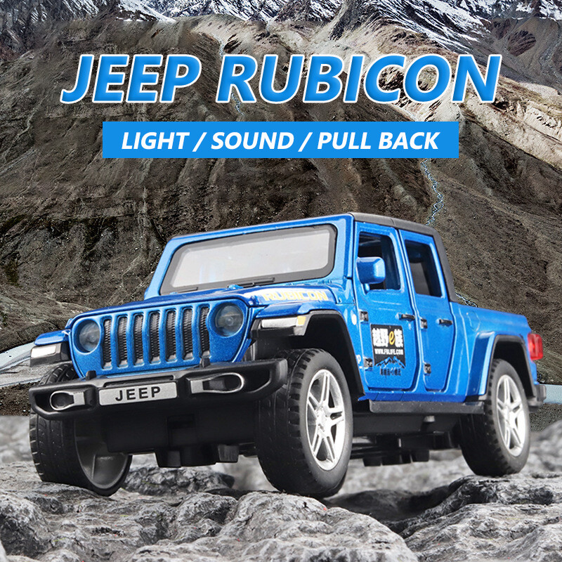 【RUM】1:32 Scale Jeep Wrangler Rubicon Gladiator Alloy Pickup Car Model Light & Sound effect diecast car Toys for Boys baby toys birthday gift car toys kids toys car model car Boys toys model collection