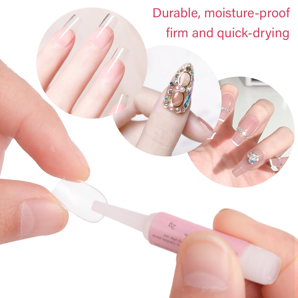 Nail Art Glue Fast-Dry Adhesive Acrylic Art False Tips 3D Decoration Nail Tips Multi-function Nail Rhinestone Glue Adhesive Tool