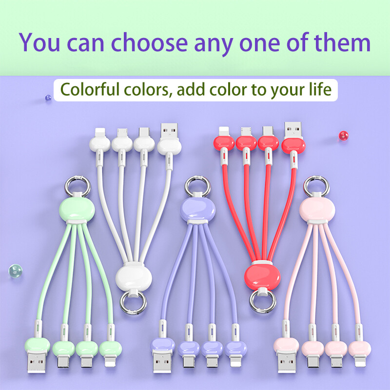 3 in 1 Fast Charging Cable Multi Charging Cable Charging with Light / USB C / Micro Port Data Cable