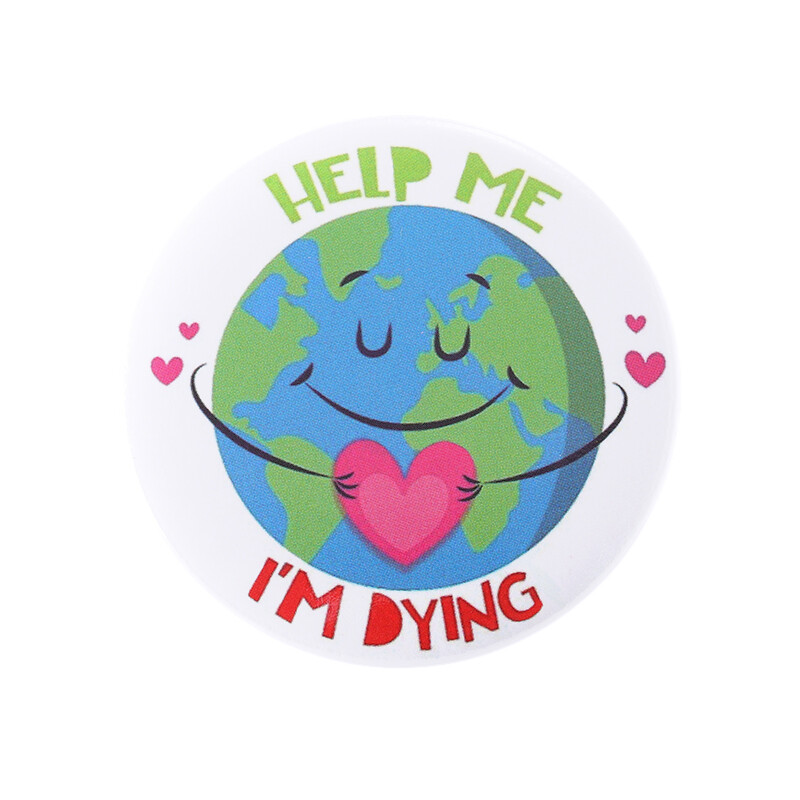 Environmentally Friendly Wind Series Cartoon Fashion Earth Map Thatherehomeus Tinplate Bracelet Protects The Earth Calling for Love Our Earth Accessories Pins