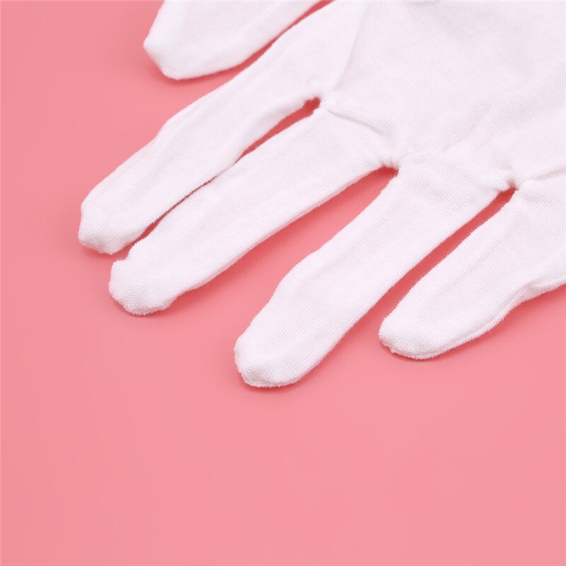 Feng Qi shop12 Đôi/Túi Găng Tay Cotton Đóng Hộp Riêng Biệt Dưỡng Ẩm Màu Trắng Eczema