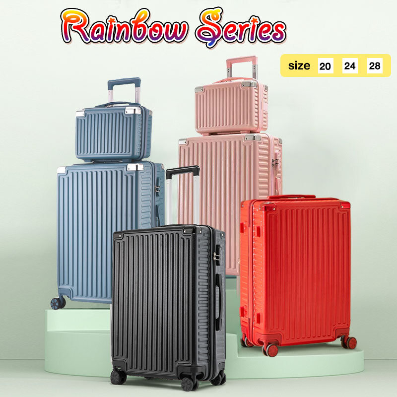 Luggage 20 24 28Inch PC+ABS material Wheels 360° Zip Luggage Wheeled