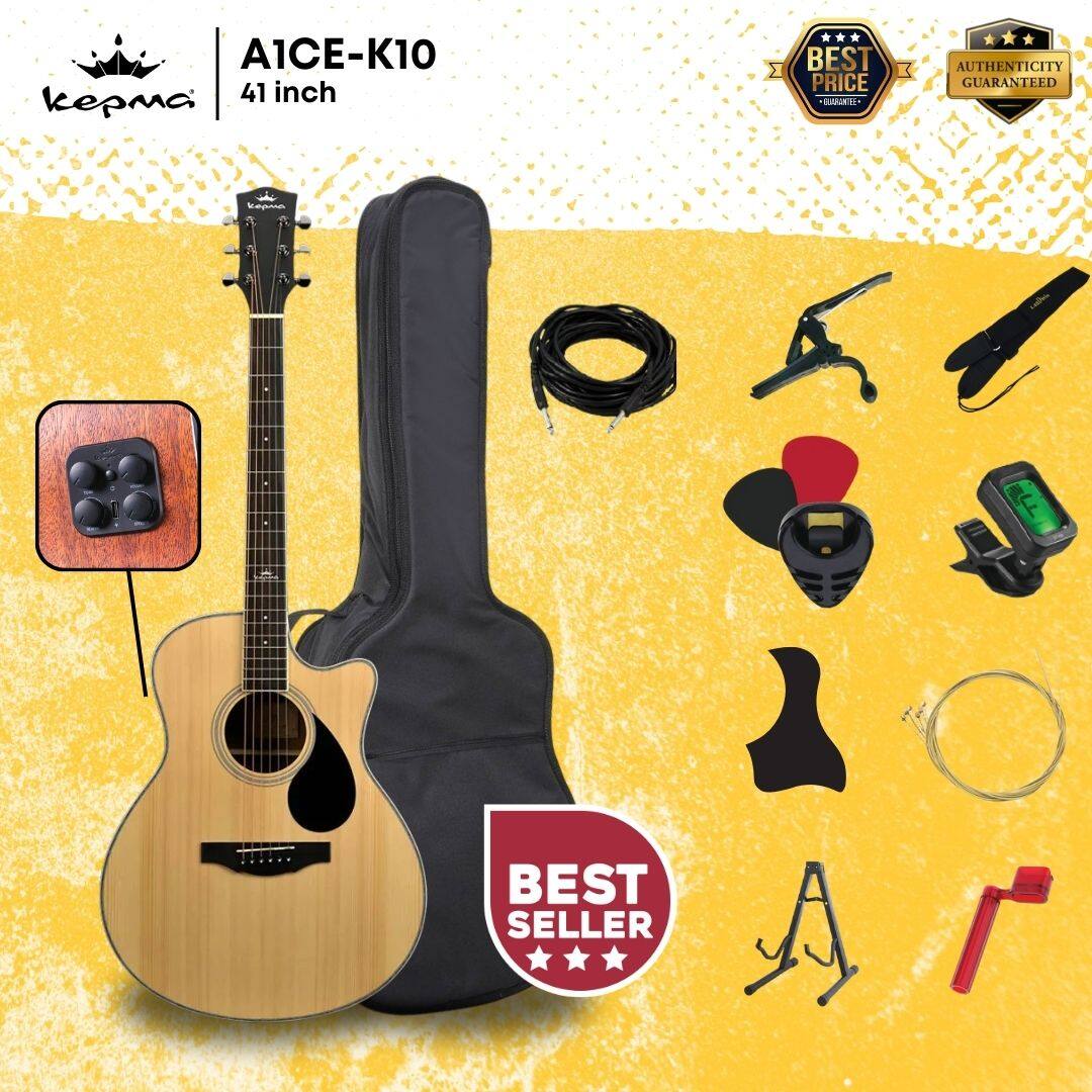 Kepma A1CE 41 inch Grand Auditorium Acoustic Guitar with AcoustiFex® K ...