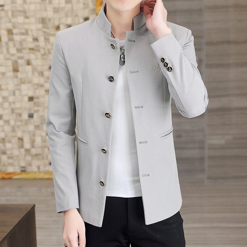 Áo blazer nam mới áo vest nam áo khoác ngoài cổ đứng áo blazer dáng ôm thường ngày kiểu anh áo vest nam áo khoác 3xl