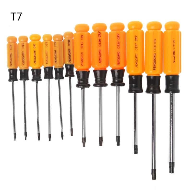 Hexagon screwdriver multifunctional hand tool screw repairing kit hex key set t5 t6 t7 t8 t9 t10 t15 t20 t25 t27 t30 t40