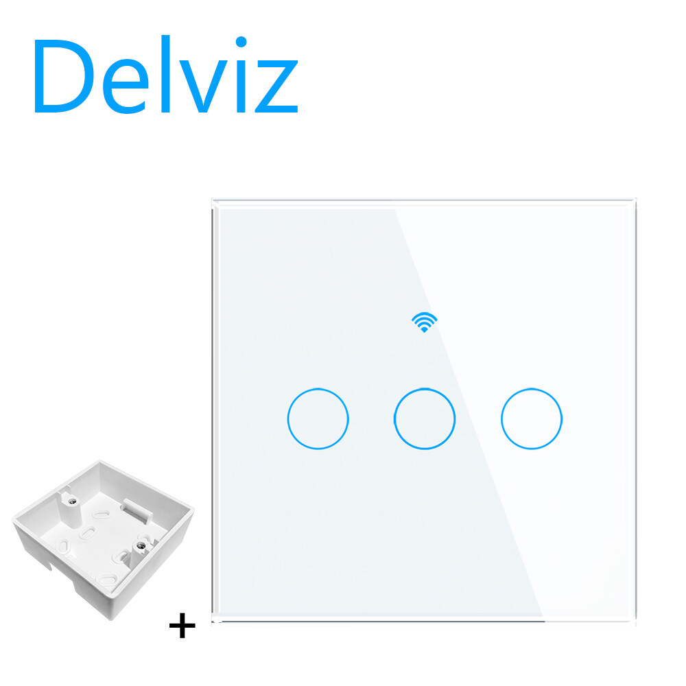 Delviz WiFi Wall Light Switch, 3Gang/1Way Power Switch, Voice , EU