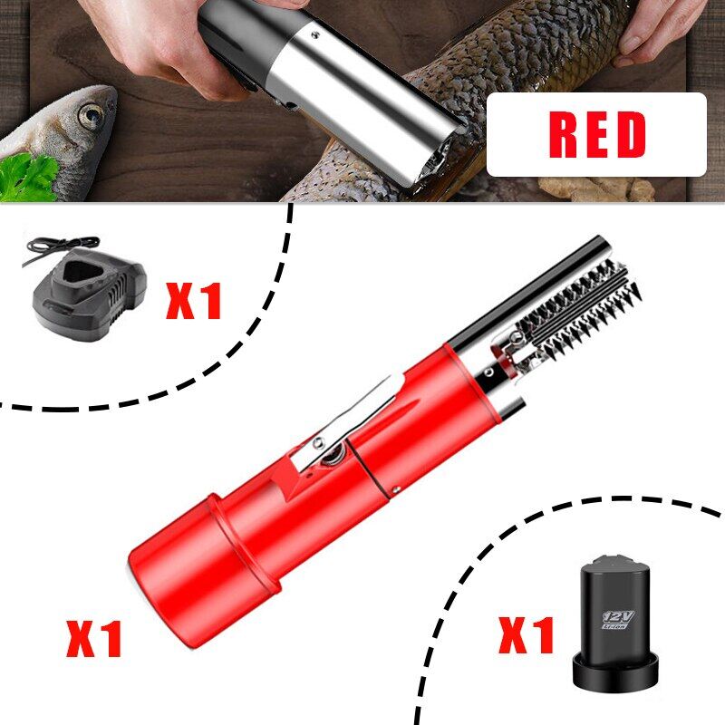 Fish Scales Scraping Descaling Machine Rechargeable Portable 125W 12V Electric Cordless Fish Scale Machine Kitchen Tool