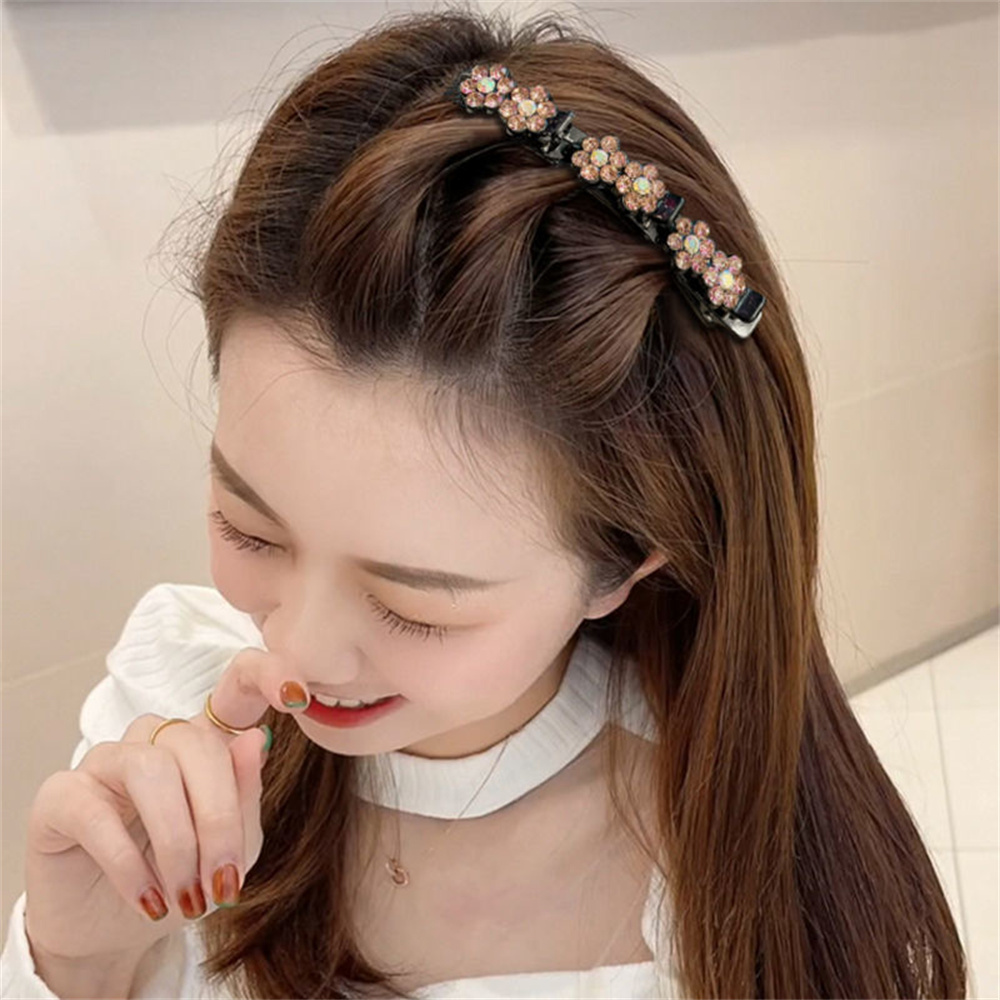 Styling Tools Double Bangs Women Fashion Sparkling Braided Stone