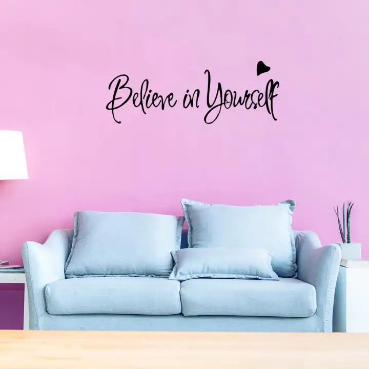 Ruidi Newest Design Decorative Wall Decals Believe In Yourself Creative Letter Stickers Inspirational