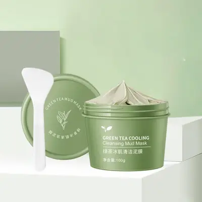 Green Tea Ice Muscle Cleansing Mask Deep Cleansing Tightening Pore Moisturizing Mud Mask 100g