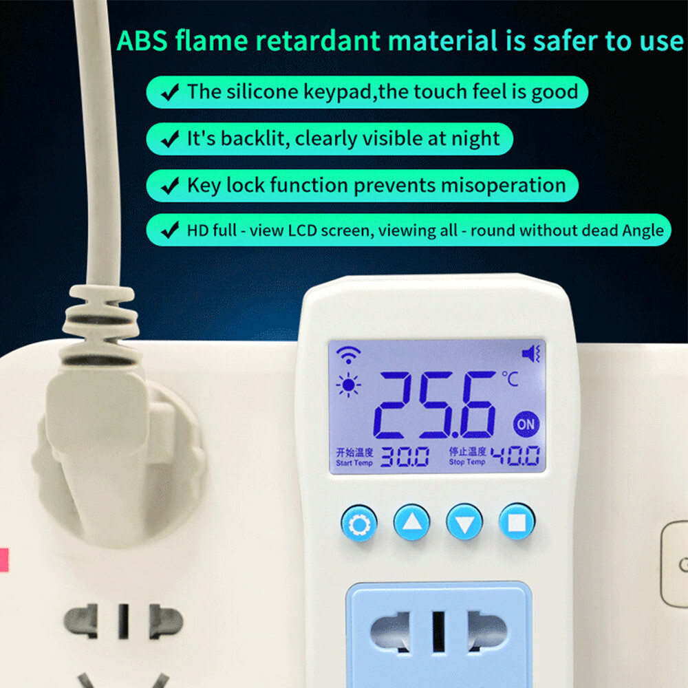 diymore Bộ Điều Nhiệt Thông Minh WIFI AC 110-220V Bộ Điều Khiển Nhiệt Độ Điều Khiển Từ Xa Bằng Ứng Dụng Công Tắc Hẹn Giờ Điều Khiển Làm Nóng Làm Mát Ghi Nhiệt Độ