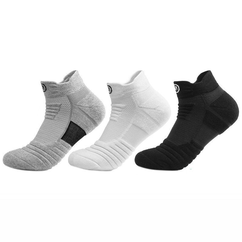 【PrettySet】Sport Absorb Sweat Deodorize Socks Breathable Basketball Football Cycling Men Women Anti-slip Moisture Wicking Breathable Thick Black Without Athletic