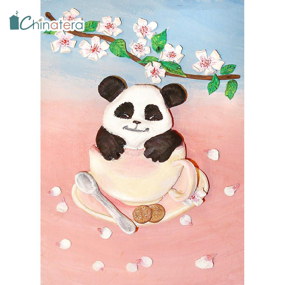5D DIY Full Drill Diamond Painting Panda Cross Stitch Embroidery Mosaic Kit