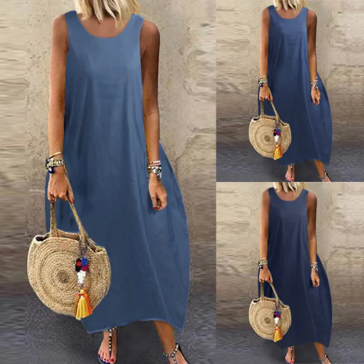 ladies long denim dress