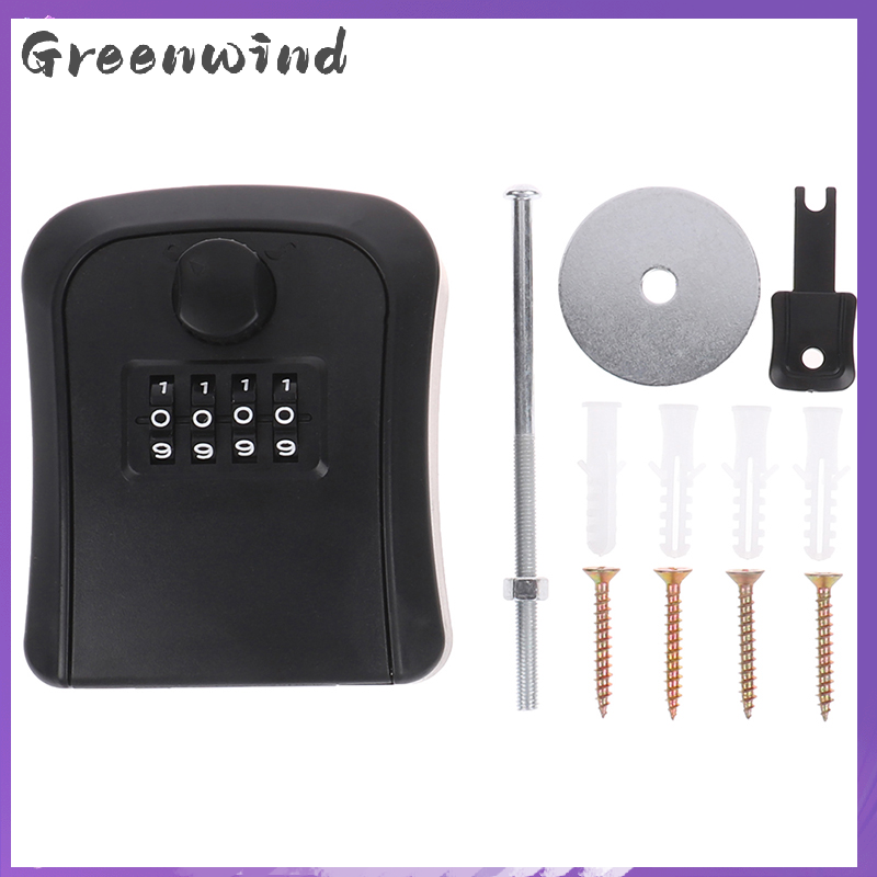Wall Mounted Key Secret Box Storage Organizer 4 Combination Key Storage Lock Box Indoor and Outdoor Password Key Box Key Lock Box