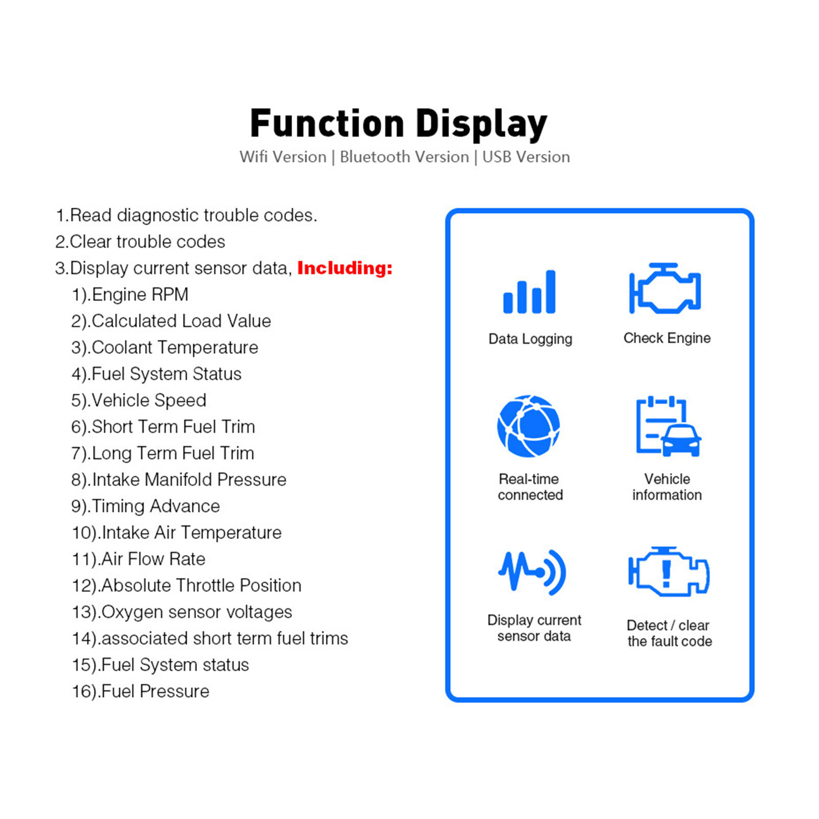 OBD2 Diagnostic Scanner ELM327 PIC25K80 Chip English Version Bluetooth-compatible BT OBD2 Code Reader for Motorcycle for Android OBD2 Scanner Check