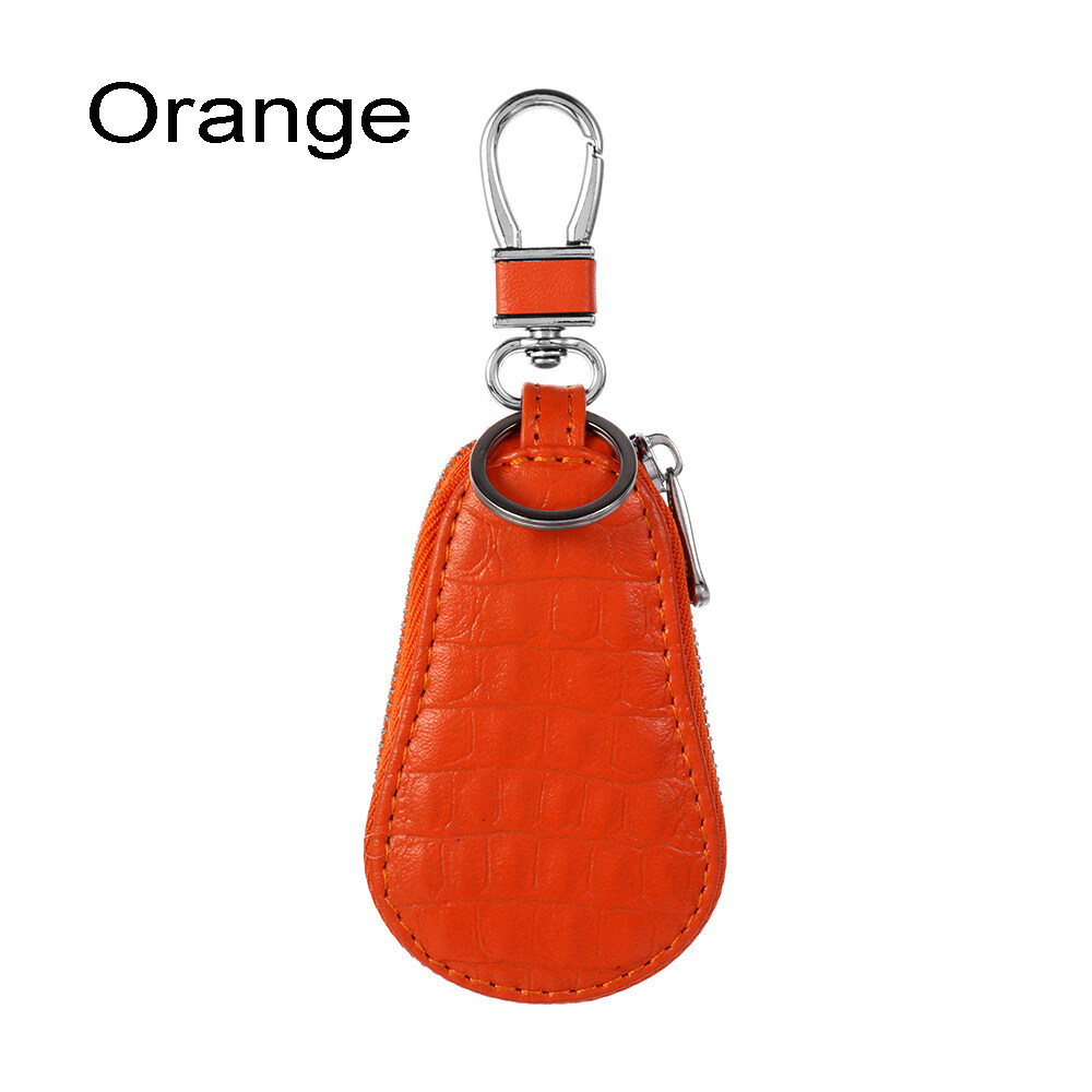 Leather Key Case Classic Zipper Coin Purse Housekeeper Holder Keychain Holder Wallet Car Key Bags Genuine 1pcs
