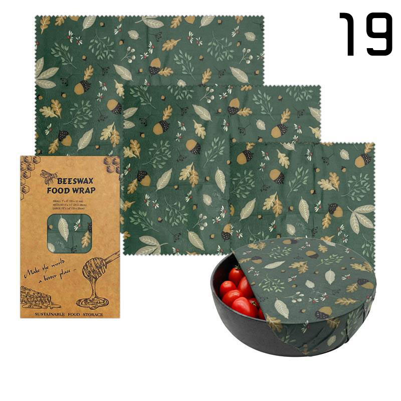 Medh 1PC Beeswax Food Wrap Paper Plastic Free Reusable Food Seal Storage Sustainable Food Kitchen Wrapping Paper BPA for Food Fruit Vegetable