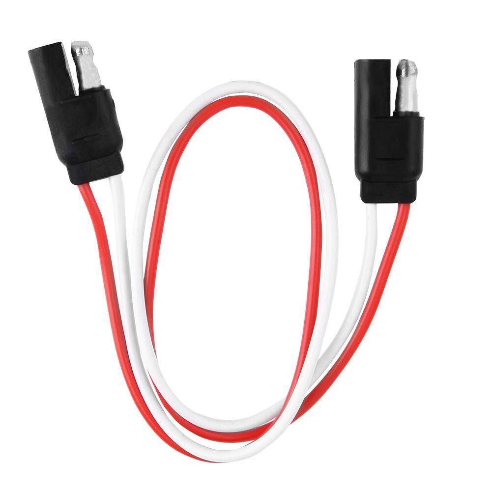 2-Pin SAE Cắm Trailer Ánh Sáng Dây Nịt Dây Điện Mở Rộng Phẳng Dây Nối