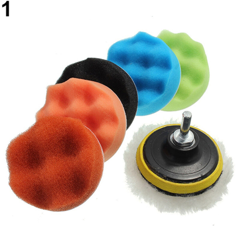GU-7 Pcs 3/5/6/7 Inch Đánh Bóng Sáp Miếng Đệm Đánh Bóng Miếng Bọt Biển Bộ Bộ Cho Dụng Cụ Đánh Bóng Ô Tô