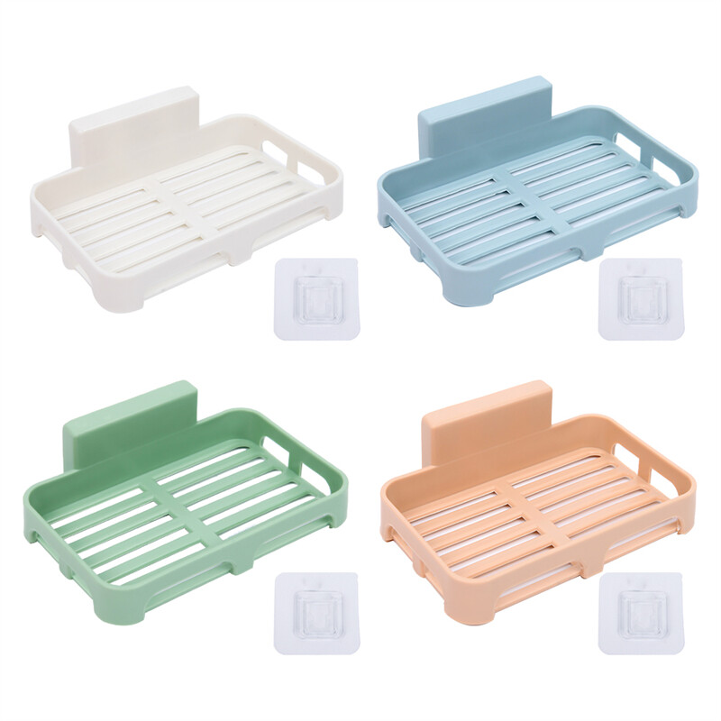 Wall-mounted Punch-free Soap Storage Box Soap Sponge Drain Rack Bathroom Storage Rack