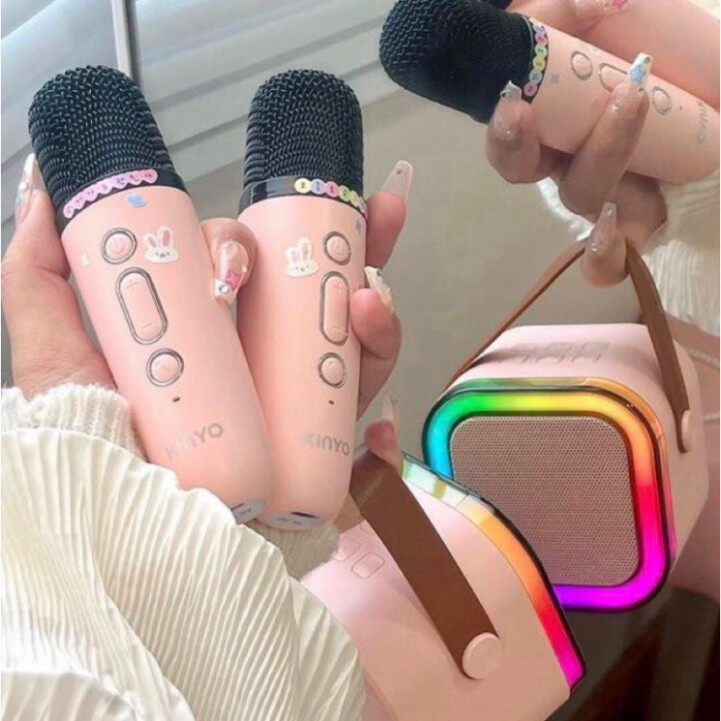 New K12 Bluetooth Speaker Bluetooth Speaker Blutooth Speaker Megaphone Dual Microphone Portable Karaoke Speaker USB TF AUX Portable Bluetooth Speaker
