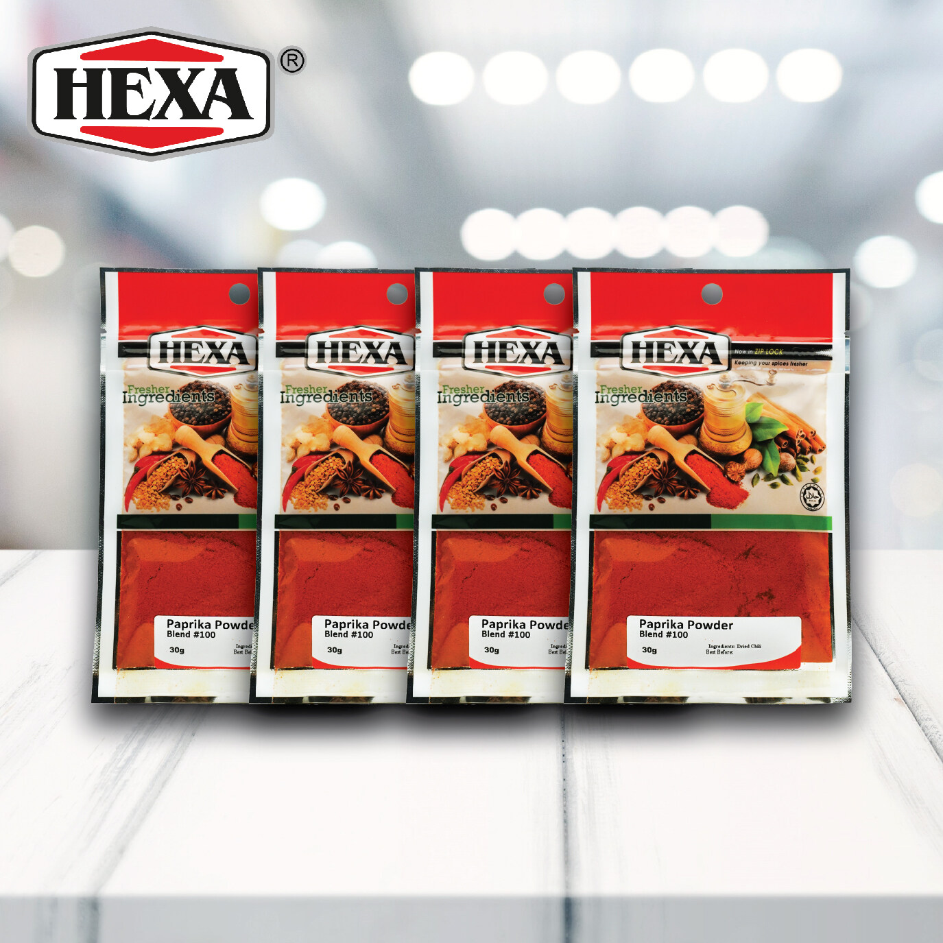 HEXA HALAL Paprika Powder 30gm x4 Serbuk Red Dried Spicy Paprika High