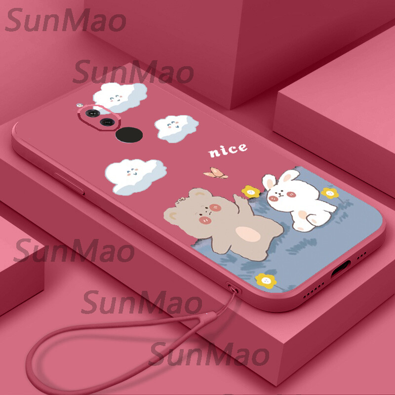 Casing Huawei Nova 2i Phone Case Silicone TPU Soft Shell Simple Cartoon Straight Edge Protective Cover