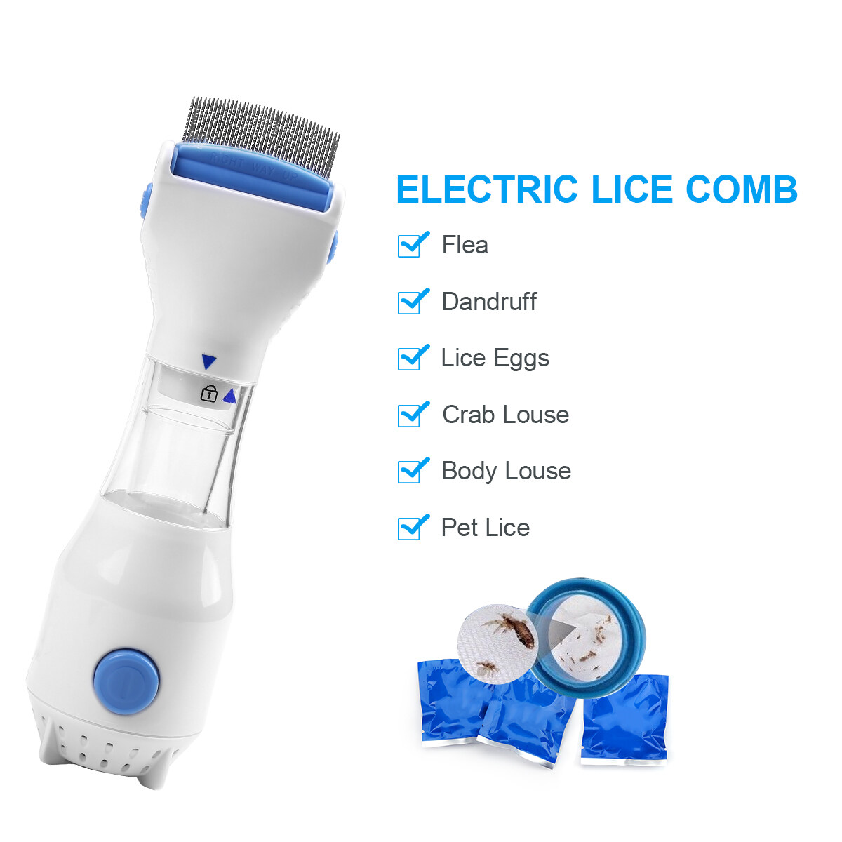 Electric Head Lice Vacuum Remover Eggs Removal Treatment Machine Lice ...