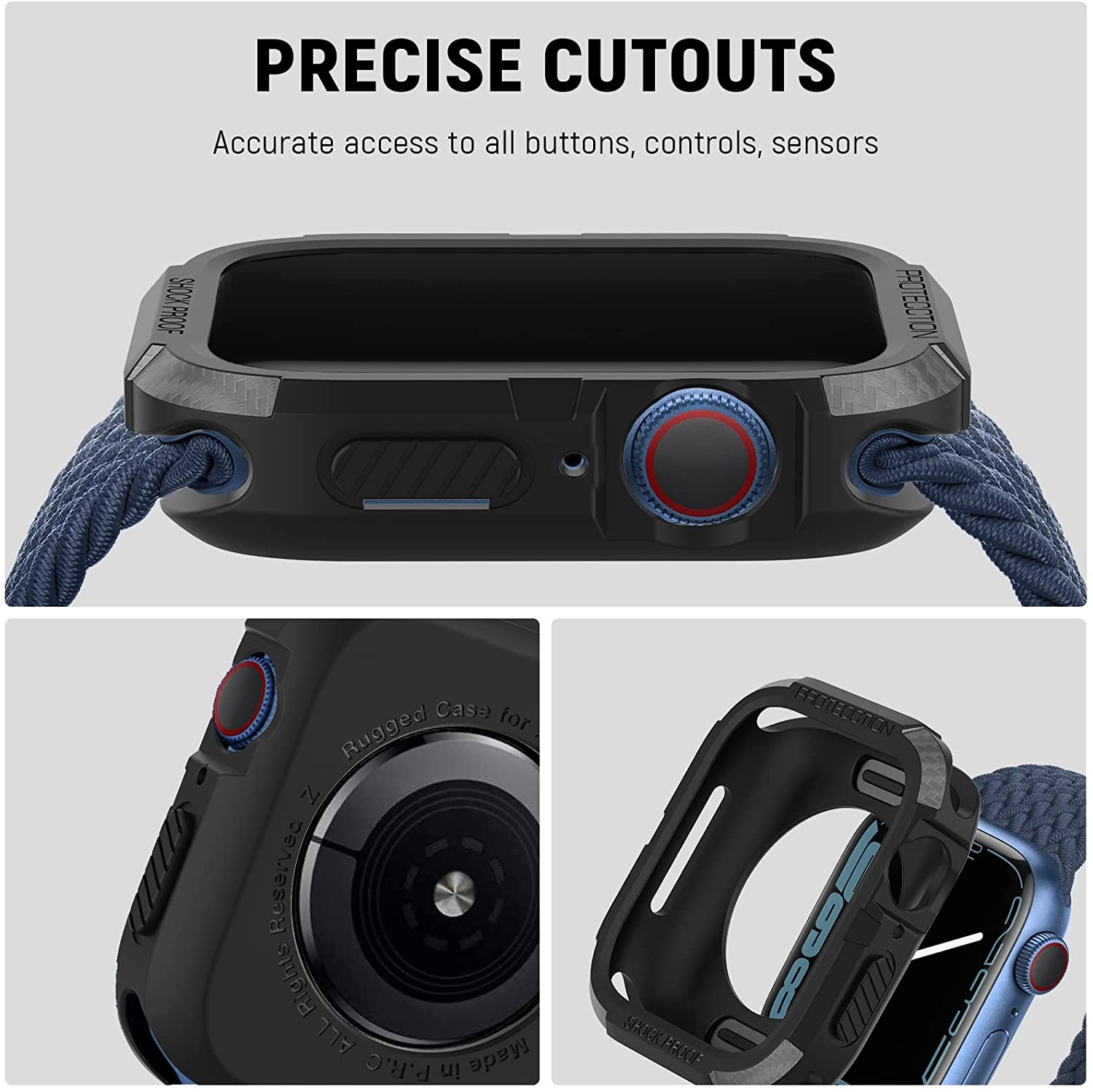 Shockproof Watch Cover compatible with apple watch 7 case 41mm 45mm protractor bezel soft silicone case for i watch 7 series