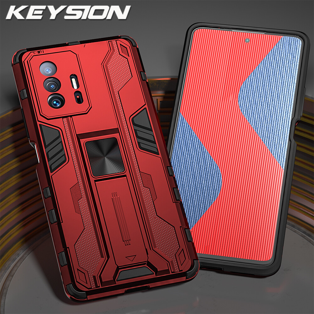 KEYSION Shockproof Case for Xiaomi Mi 11 11T 11T Pro 5G Stand Phone Back Cover for Xiaomi Mi 10T 10T Pro 5G