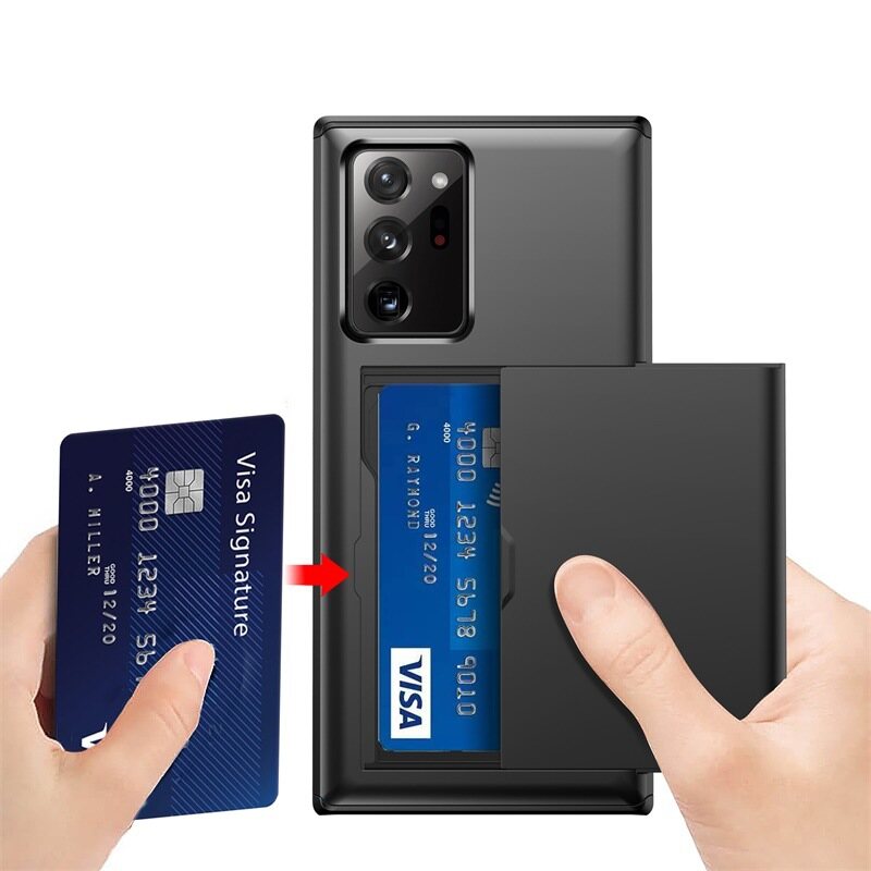 LUOWAN Mobile Phone Cover For Samsung Galaxy Note 20 Ultra/Note 20/Note 10/Note 8 Case Sliding Phone Cover 2-in-1 Anti-fall Phone Protective Cover Could Hold Cards