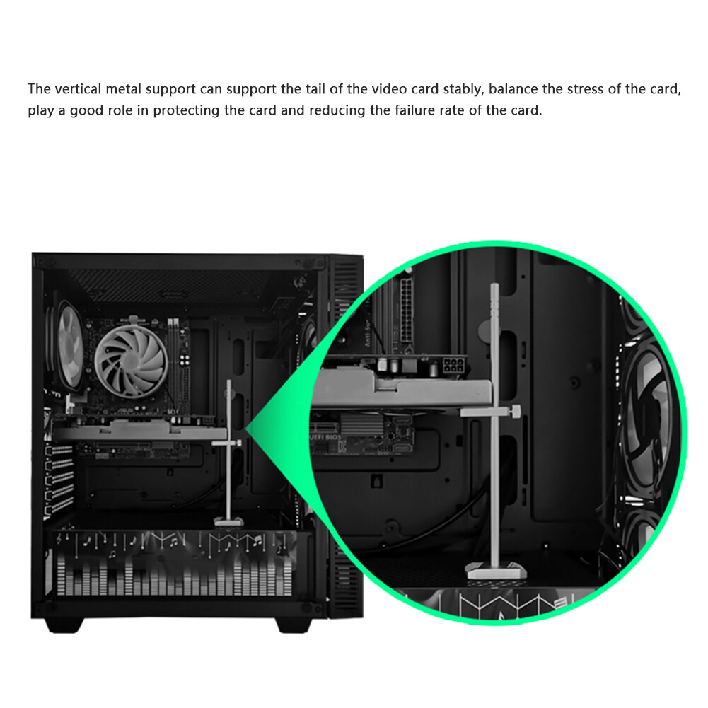 COOLMOON Giá Đỡ Hỗ Trợ GPU Bằng Nhôm VT192 192Mm Giá Đỡ Card Video Đồ Họa Cho Máy Tính Để Bàn Vỏ Máy Tính