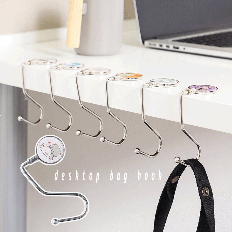 Portable Folding Bag Hook Hanger Handbag Holders Table Hook Organizer Office Desk Side hook