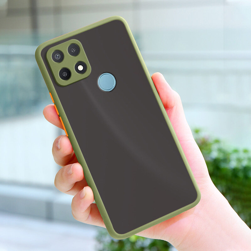 YBD Precision camera protection case For Oppo A15 2020 A15S Casing multiple colour Matte Hard PC Back Cover Shockproof Phone Case