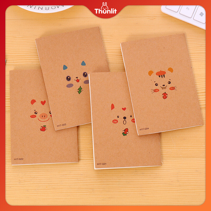 Thunlit túi nhỏ notepad trống Unlined số lượng lớn bán buôn Retro dễ thương Mini giấy kraft máy tính xách tay đồng bằng