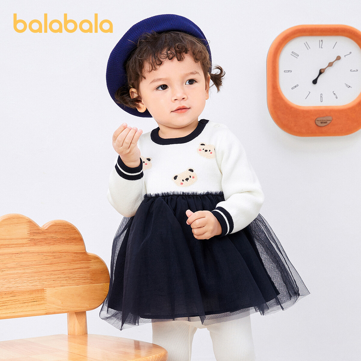Balabala Baby Girl Dress Princess Gauze Dress Autumn Fashion Cute Fashion Dress