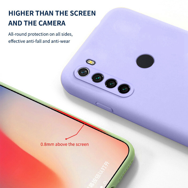 YBD case For Xiaomi Redmi Note 7 Pro Note 8 Accurate camera hole protection Casing ,Thin Soft Liquid Silicone Cover Candy Color Cases with free phone Lanyard